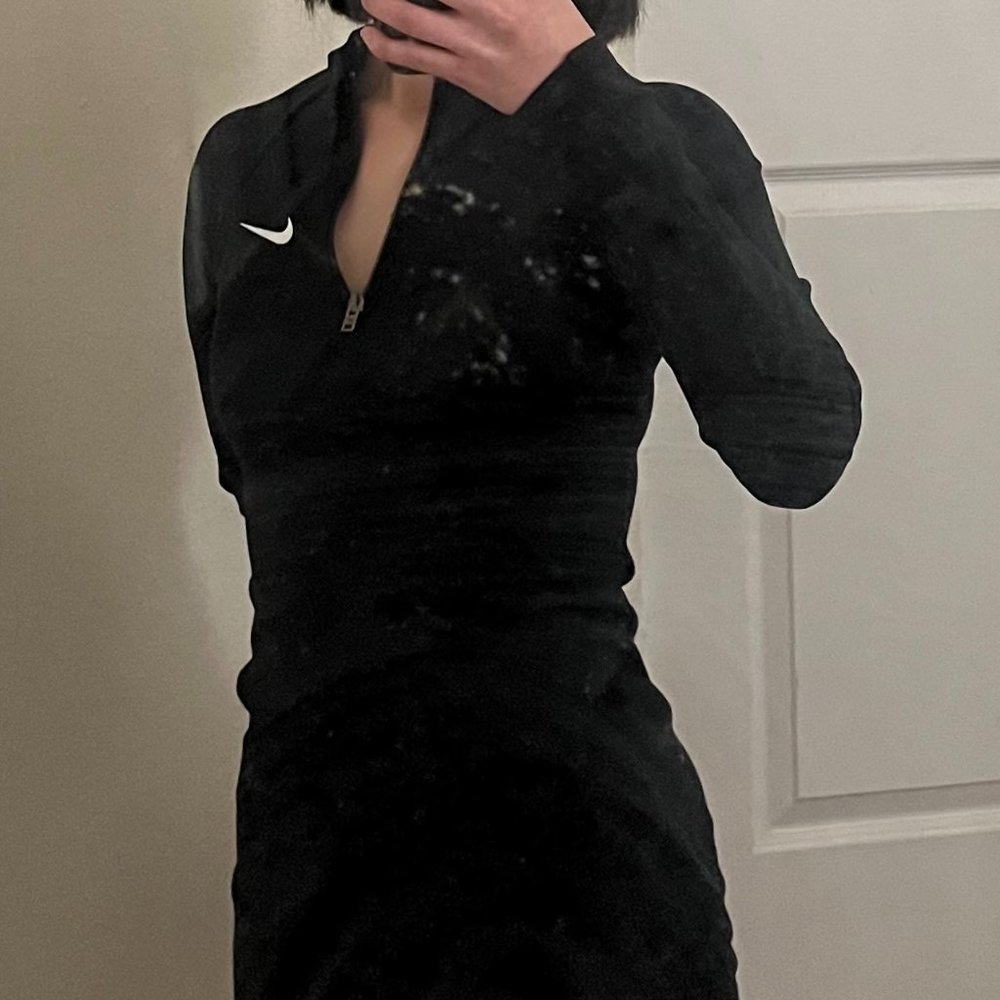 Nike Black Long Sleeve Mini Tennis Dress - Picture 3 of 4